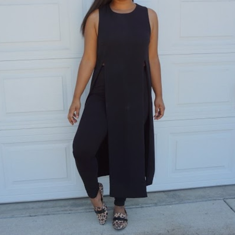 Sleeveless Double Slit Maxi Top